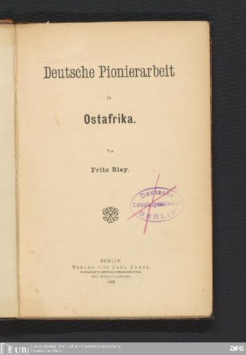 ﻿کار پیشگام آلمانی در شرق آفریقا