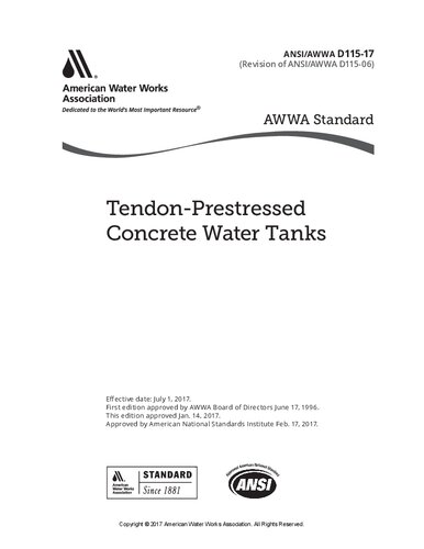 ﻿مخازن آب بتنی پیش تنیده ANSI AWWA D115-17