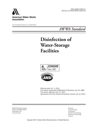﻿ANSI AWWA C652-11 ضد عفونی تاسیسات ذخیره آب