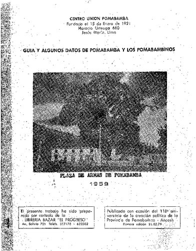 ﻿راهنما و اطلاعاتی در مورد Pomabamba و Pomabambinos (Áncash)