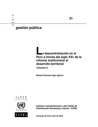 ﻿تمرکززدایی در پرو در آغاز قرن بیست و یکم: از اصلاحات نهادی تا توسعه سرزمینی
