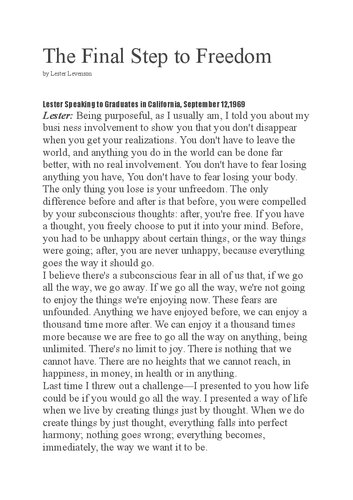 ﻿گام نهایی به سوی آزادی