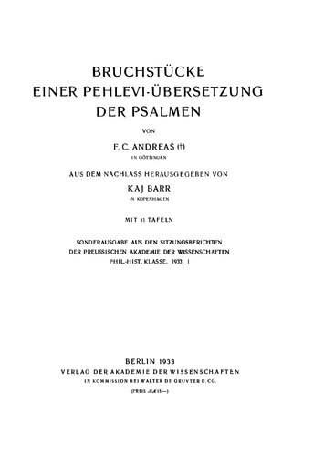 ﻿قطعاتی از ترجمه پهلوی از مزامیر