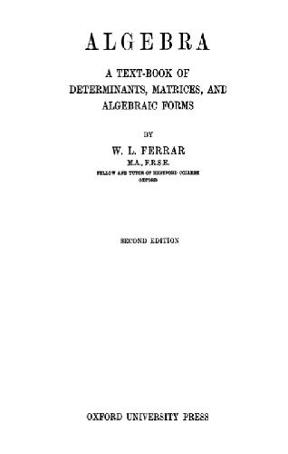 ﻿جبر: کتاب درسی تعیین کننده ها، ماتریس ها و اشکال جبری