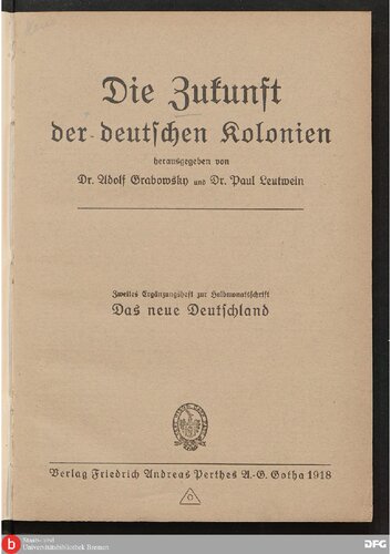 ﻿آینده مستعمرات آلمان