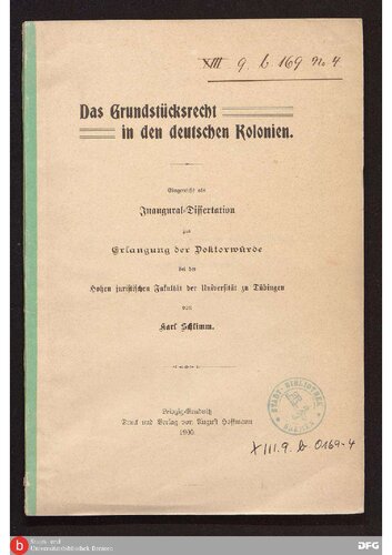 ﻿قانون مالکیت در مستعمرات آلمان