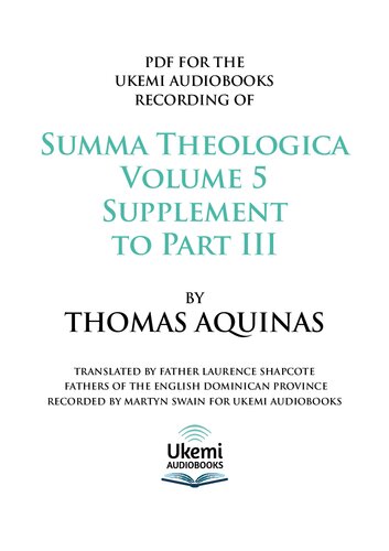 ﻿Summa theologica (جلد 5): قسمت 3 مکمل