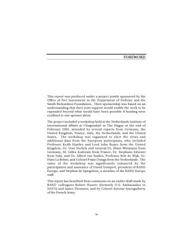 چشم اندازهای نظامی اروپا ، محدودیت های اقتصادی و نیروی واکنش سریع (2001)