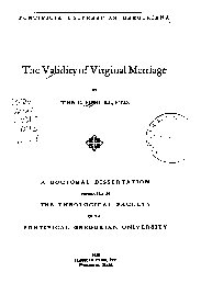 ﻿اعتبار ازدواج باکره: پایان نامه دکتری ارائه شده در دانشکده الهیات دانشگاه پاپی گریگوری