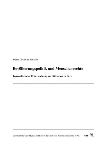 ﻿سیاست جمعیت و حقوق بشر تحقیقات روزنامه نگاری در مورد وضعیت پرو