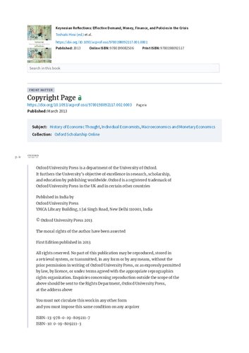 ﻿تأملات کینزی: تقاضای مؤثر، پول، مالی و سیاست‌ها در بحران