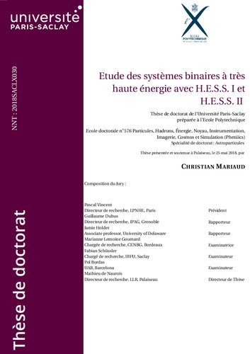 ﻿مطالعه سیستم های دوتایی انرژی بسیار بالا با H.E.S.S. من و H.E.S.S. II