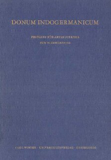 ﻿Donum Indogermanicum: مراسم آنتون شرر در 70 سالگی او