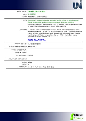 ﻿- طراحی سازه های فولادی - Part1-7: قوانین عمومی - قوانین اضافی برای صفحات ارتوتروپیک که در خارج از برنامه خود قرار گرفته اند / Eurocode 3 - طراحی الگوهای فولادی - قسمت 1-7: قوانین عمومی - قوانین تکمیلی برای عناصر ساختاری اندود شده با بارگذاری خارج از هواپیما