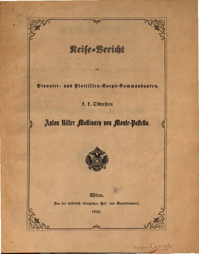﻿گزارش سفر فرمانده سپاه پیشگام و ناوگروه ک. ک. سرهنگ آنتون ریتر مولیناری از مونت پاستلو