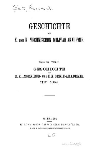 ﻿تاریخچه ک. ک. مهندسی و ک. ک. آکادمی نابغه 1717 - 1869