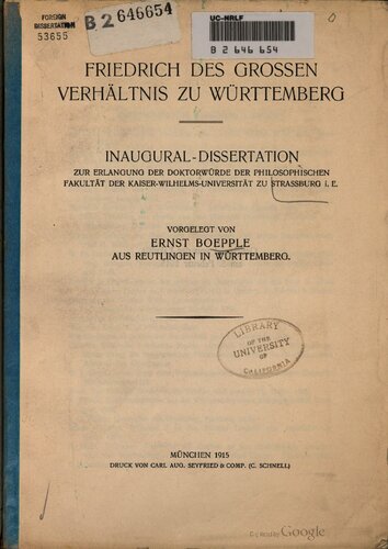 ﻿رابطه فردریک کبیر با وورتمبرگ