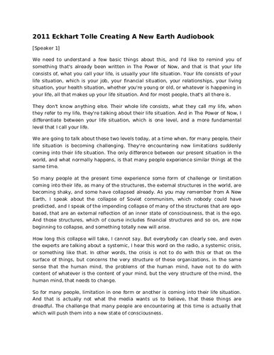 ﻿Creating a New Earth: Teachings to Awaken Consciousness - The Best of Eckhart Tolle TV - فصل اول