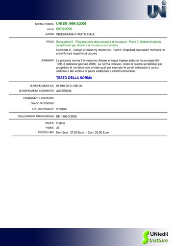 ﻿- طراحی سازه های بنایی - قسمت 3: روش های محاسباتی ساده سازه های بنایی غیر مسلح / یورو کد 6 - طراحی سازه های بنایی - قسمت 3: روش های محاسباتی ساده برای سازه های بنایی غیر مسلح