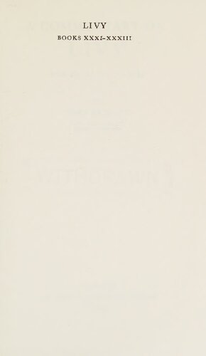 ﻿تفسیری بر لیوی، کتابهای XXXI-XXXIII