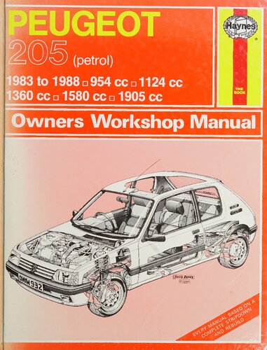 ﻿راهنمای کارگاه مالکان هاینس پژو 205 (بنزینی) 1983 تا 1988