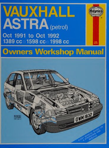﻿راهنمای کارگاه صاحبان Haynes Vauxhall Astra 1991 تا 1992