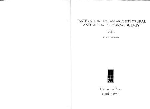 ﻿ترکیه شرقی: بررسی معماری و باستان شناسی جلد اول