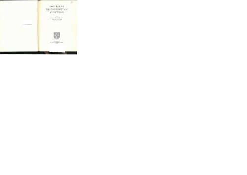 ﻿توابع فرا هندسی متجانس (مجموعه کتابخانه کمبریج - ریاضیات)