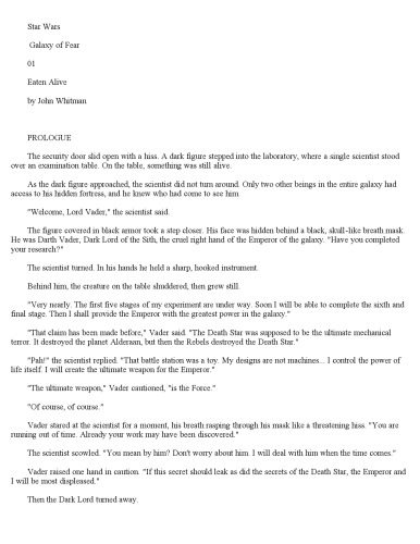 ﻿زنده خورده شده (جنگ ستارگان: کهکشان ترس، کتاب 1)