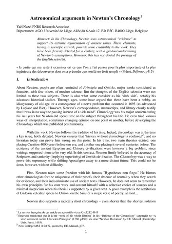 ﻿استدلال های نجومی در گاهشماری نیوتن - گاهشماری پادشاهی های باستان اصلاح شده توسط اسحاق نیوتن