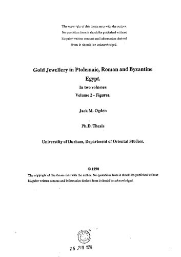 ﻿جواهرات طلا در مصر بطلمیوسی، رومی و بیزانسی: اشکال. در دو جلد جلد 2 - شکل.