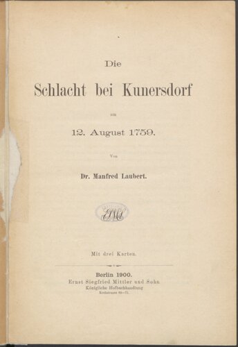 ﻿نبرد Kunersdorf در 13 اوت، 17Ô9