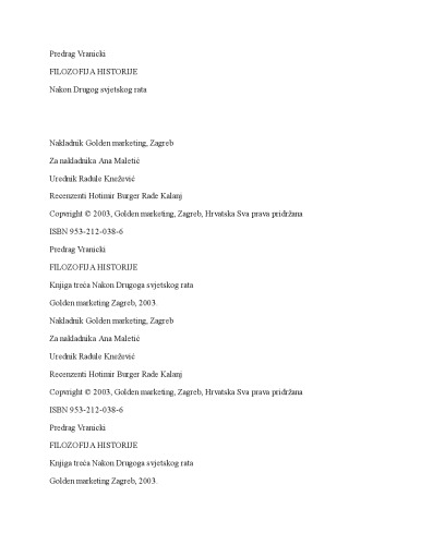 ﻿فلسفه تاریخ: پس از جنگ جهانی دوم (کتاب سوم)