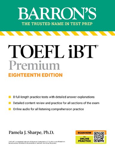 ﻿TOEFL iBT Premium با 8 تست آنلاین تمرین آنلاین صوتی، نسخه هجدهم