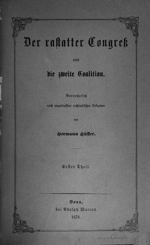 ﻿مذاکرات دیپلماتیک از زمان انقلاب فرانسه / کنگره رستات [کنگره] و ائتلاف دوم [ائتلاف]