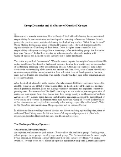 ﻿پویایی گروه و آینده گروه های گورجیف