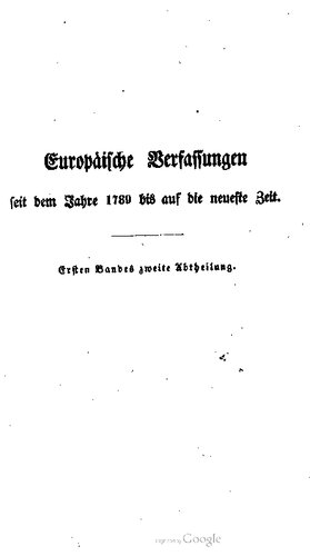 ﻿قوانین اساسی اروپا از 1789 تا آخرین زمان ها / آلمان