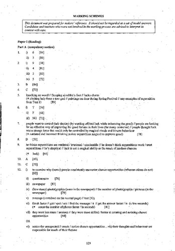 ﻿HKDSE English Language 2016: Marking Scheme