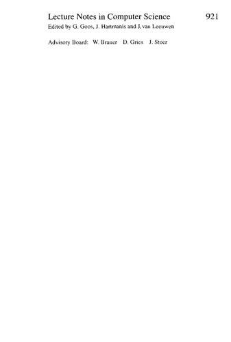 ﻿Advances in Cryptology – EUROCRYPT ’95: کنفرانس بین المللی نظریه و کاربرد تکنیک های رمزنگاری، سن مالو، فرانسه، می ... (یادداشت های سخنرانی در علوم کامپیوتر، 921)