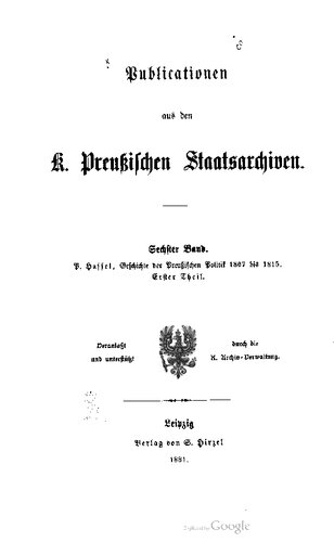﻿تاریخ سیاست پروس 1807 تا 1815 / (1807، 1808)