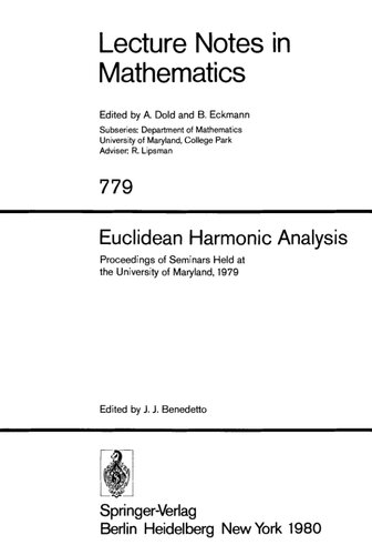 ﻿تحلیل هارمونیک اقلیدسی: مجموعه مقالات سمینارهای برگزار شده در دانشگاه مریلند، 1979