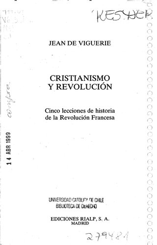 ﻿مسیحیت و انقلاب. پنج درس تاریخ انقلاب فرانسه