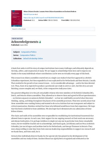 ﻿وقتی شهروندان تصمیم می گیرند: درس هایی از مجامع شهروندی در مورد اصلاحات انتخاباتی