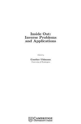 ﻿Inside Out: Inverse Problems and Applications (انتشارات پژوهشکده علوم ریاضی، سری شماره 47)