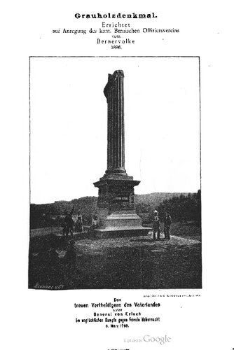 ﻿آخرین روزهای برن قدیم. یادداشتی برای مراسم افتتاحیه بنای یادبود در Grauholz در 29 اوت 1886.
