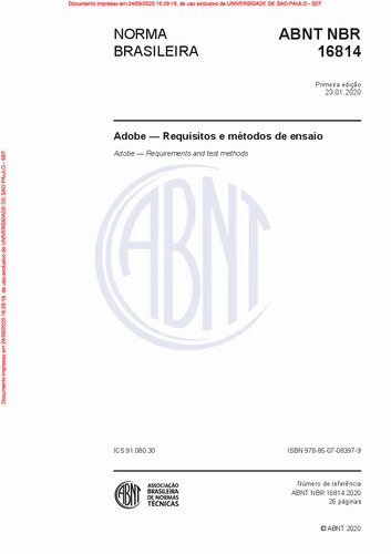 ﻿ABNT NBR 16814 - Adobe — الزامات و روش های آزمایش