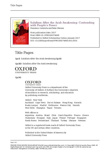 ﻿سلفی گری پس از بیداری اعراب: مبارزه با قدرت مردم