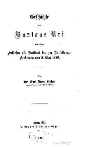 ﻿تاریخچه کانتون اوری از ظهور آن به عنوان یک ایالت آزاد تا تغییر قانون اساسی در 5 می 1850