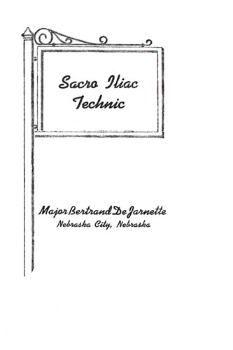 ﻿Sacro Iliac Technic