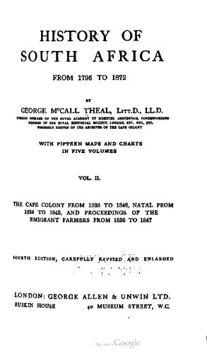 ﻿مستعمره کیپ از 1828 تا 1846، ناتال از 1824 تا 1845، و اقدامات کشاورزان مهاجر از 1836 تا 1847